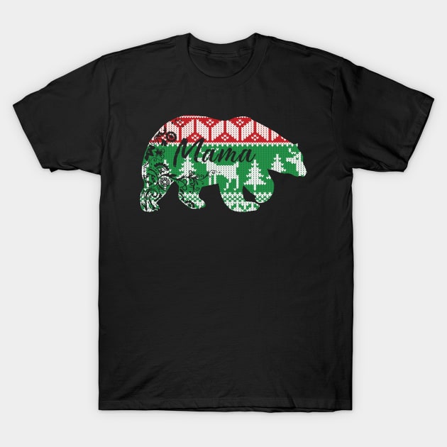 Merry Christmas mama bear T-Shirt by clownverty